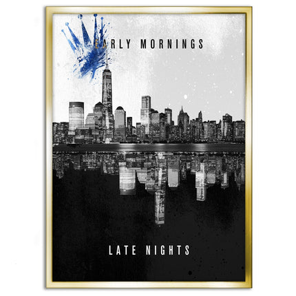 Early Mornings Late Nights - Leinwandbild Motivation (Canvas) kaufen bei Linkreich – Jetzt entdecken!