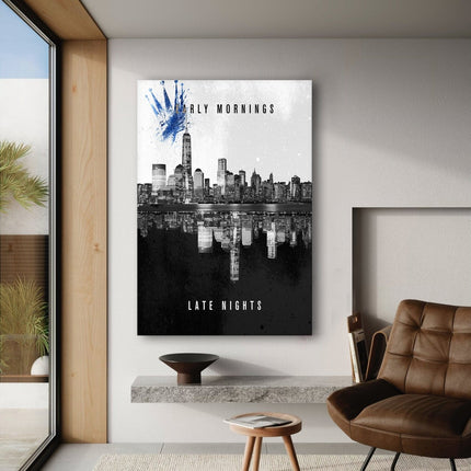 Early Mornings Late Nights - Leinwandbild Motivation (Canvas) kaufen bei Linkreich – Jetzt entdecken!