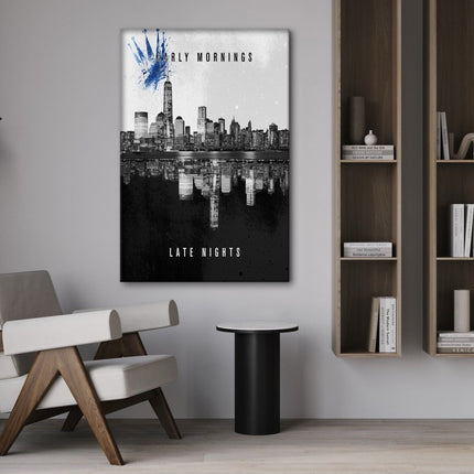 Early Mornings Late Nights - Leinwandbild Motivation (Canvas) kaufen bei Linkreich – Jetzt entdecken!