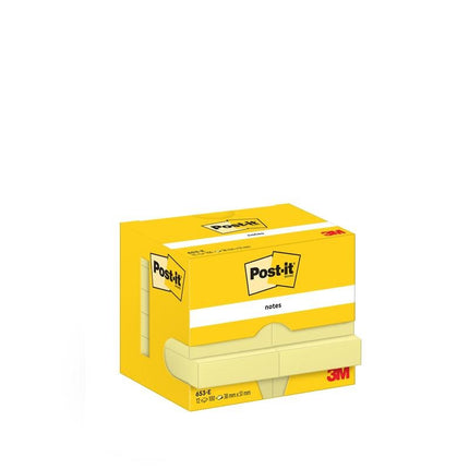 Post-it® Notes, Gelb, 38 mm x 51 mm, 100 Blatt/Block, 12 Blöcke/Packung, Kartonverpackung, 100% PEFC, SGSCH-PEFC-COC-110078 | Packung (1 Stück)