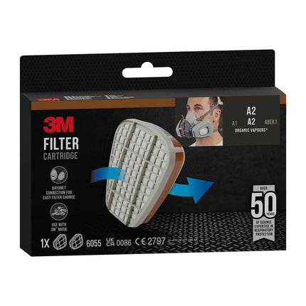 3M™ Filterpatrone 6055, A2 Organische Dämpfe