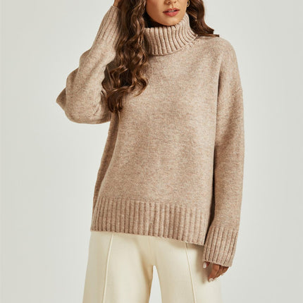 Jumper Top With High Neck In Cream