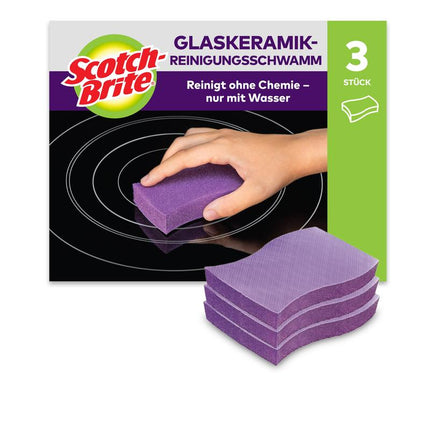 Scotch-Brite™ Glaskeramik-Reinigungsschwamm, 3 Stück pro Packung | Packung (3 Schwämme)