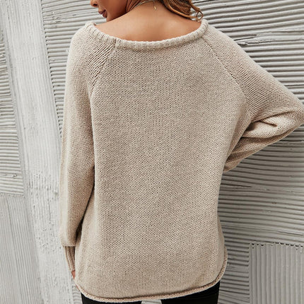 Comfy Jumper Top In Beige