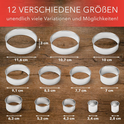 Edelstahl Ausstechformen Ringe - 12 Stück (Ausstechformen) kaufen bei Linkreich – Jetzt entdecken!