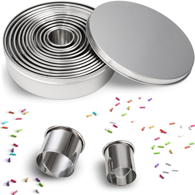 Edelstahl Ausstechformen Ringe - 12 Stück (Ausstechformen) kaufen bei Linkreich – Jetzt entdecken!