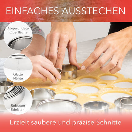 Edelstahl Ausstechformen Ringe - 12 Stück (Ausstechformen) kaufen bei Linkreich – Jetzt entdecken!