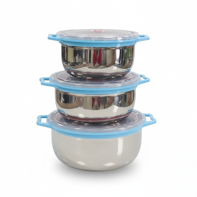 Edelstahl Vorratsdosen Set 3-teilig, 14-16-18 cm, luftdicht, Silber