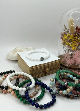 Edelstein-Armband – Natursteinarmbänder für Damen & Herren - B13 Linkreich