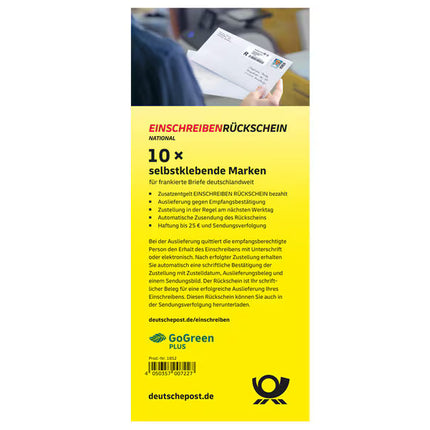 Einschreiben Rückschein, 10er- Marken-Set
