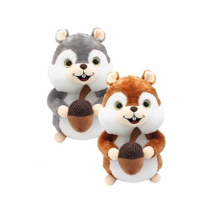 SEO. Eichhörnchen Kuscheltier 21 cm Plüschtier weiches Stofftier - Grau Linkreich