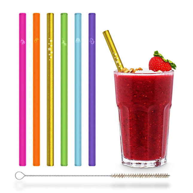 Einhorn Edition Glasstrohhalme - 6 Einhorn Gravuren in verschiedenen Farben (Glastrinkhalme) kaufen bei Linkreich – Jetzt entdecken!