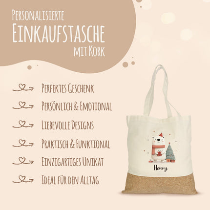SEO. Einkaufstasche Kork - Geschenktiere - Bär Linkreich