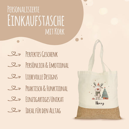 SEO. Einkaufstasche Kork - Geschenktiere - Hirsch Linkreich
