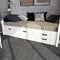 SEO. Einzelbett 90x200cm | 3 - Schubladen | 100% Bio - Kiefer Massivholz Gästebett - Natur Linkreich