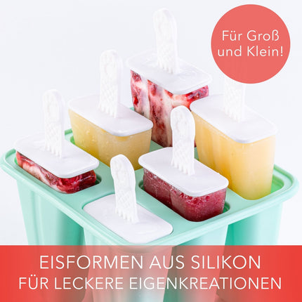 Eisformen am Stiel aus Silikon Eislutscher Türkis - 6 Stück (Eisformen) kaufen bei Linkreich – Jetzt entdecken!