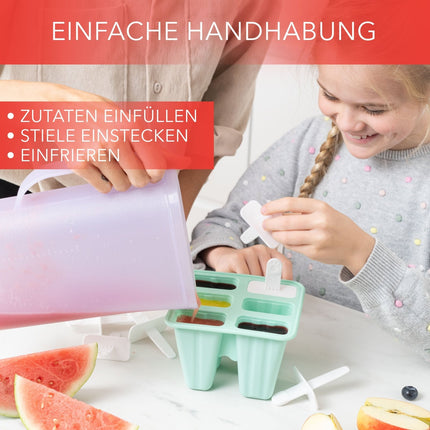 Eisformen am Stiel aus Silikon Eislutscher Türkis - 6 Stück (Eisformen) kaufen bei Linkreich – Jetzt entdecken!