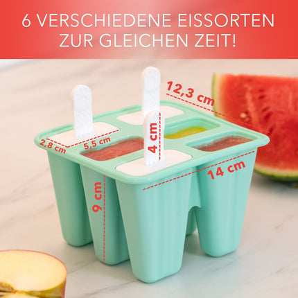Eisformen am Stiel aus Silikon Eislutscher Türkis - 6 Stück (Eisformen) kaufen bei Linkreich – Jetzt entdecken!