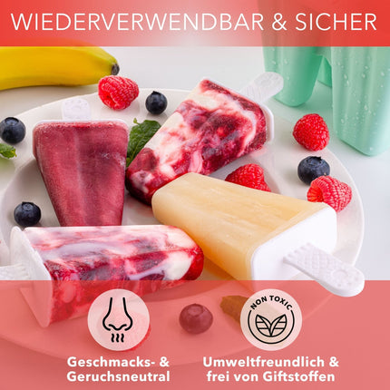 Eisformen am Stiel aus Silikon Eislutscher Türkis - 6 Stück (Eisformen) kaufen bei Linkreich – Jetzt entdecken!