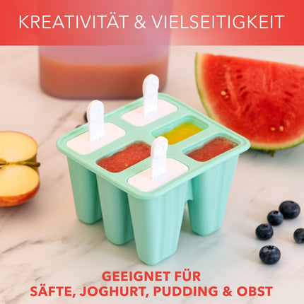 Eisformen am Stiel aus Silikon Eislutscher Türkis - 6 Stück (Eisformen) kaufen bei Linkreich – Jetzt entdecken!