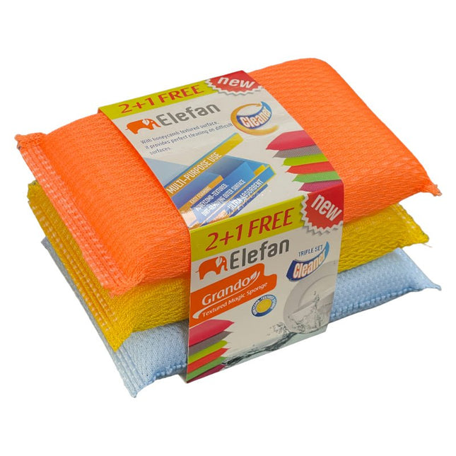 Elefan Spülschwamm 3er Pack (2+1 Gratis) – Bunte Reinigungsschwämme für Küche & Haushalt (Reinigungsschwämme) kaufen bei Linkreich – Jetzt entdecken!