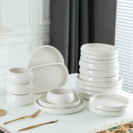 Elegantes 26 - teiliges Tafelservice WEISSE ROSE – Hochwertiges Porzellan für 6 Personen (Dinner Set) kaufen bei Linkreich – Jetzt entdecken!