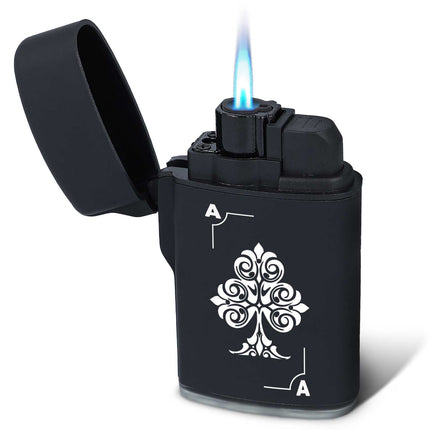 SEO. Elektrisches Feuerzeug - Jet Flamme - Nachfüllbar - Poker Design - Karo Linkreich