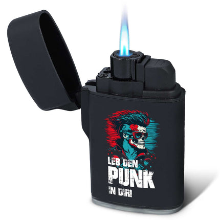 SEO. Elektrisches Feuerzeug - Jet Flamme - Nachfüllbar - Punk Design - Linkreich