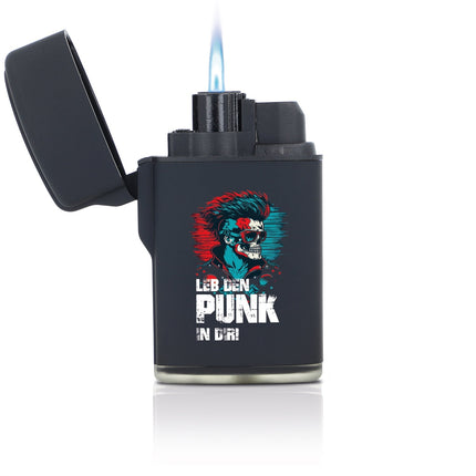 SEO. Elektrisches Feuerzeug - Jet Flamme - Nachfüllbar - Punk Design - Linkreich