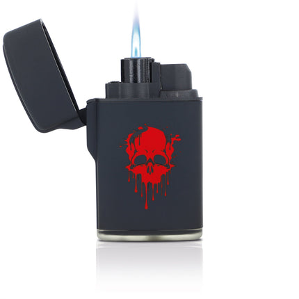 SEO. Elektrisches Feuerzeug - Jet Flamme - Nachfüllbar - Skull Design - Linkreich