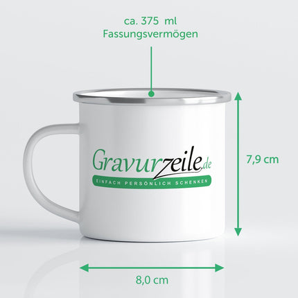 SEO. Emaille Tasse für Kinder - Personalisiert mit Namen - Tiergruppe Waldtiere - Linkreich