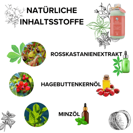 SEO. •Energie• Fuß - und Beingel mit Rosskastanie & Hagebuttenkernöl | Kühlende Naturkosmetik - Linkreich