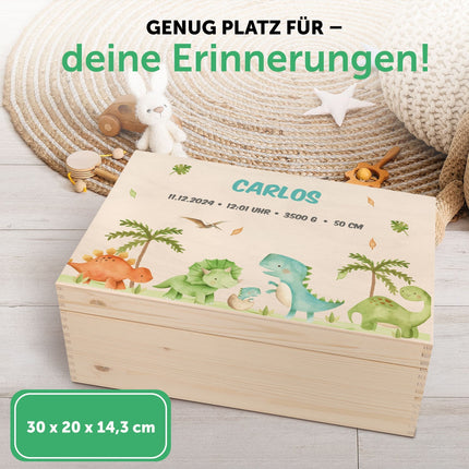 SEO. Erinnerungskiste für Kinder mit UV - Druck - Dinogruppe - Linkreich