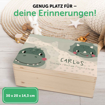 SEO. Erinnerungskiste für Kinder mit UV - Druck im Dino Design - Linkreich