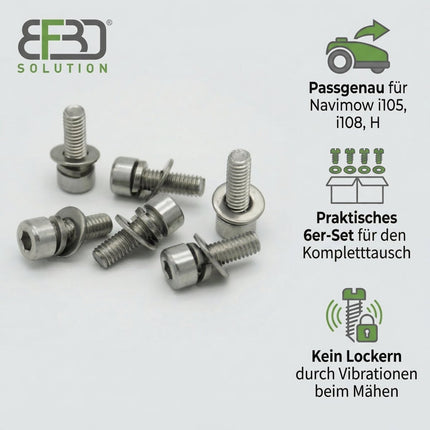 SEO. Ersatzschrauben Set (VA) für Messerteller – kompatibel mit Segway Mährobotern / Rasenrobotern - Linkreich