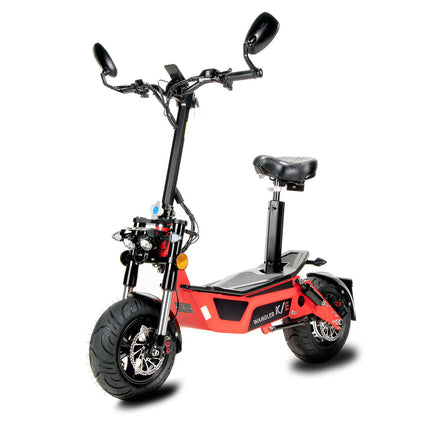 Elektroroller WANDLER-K/E - 45km/h - bis 140kg - mit Sitz - leuchtrot