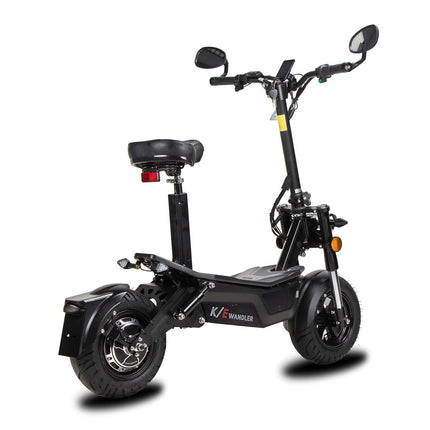 Escooter Elektroroller WANDLER-K/E mit Sitz - bis 140 Kg - 45 km/h Schwarz