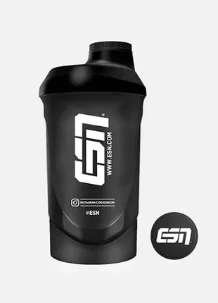 ESN Shaker 600 ml – Black – Auslaufsicherer Protein Shaker mit Siebeinsatz - Linkreich