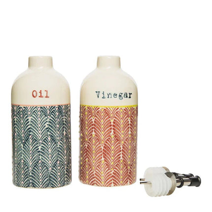 SEO. Essig - & Ölflasche MIX'N'MATCH aus Steinzeug – handgestempelt & farbenfroh | Tranquillo - Linkreich