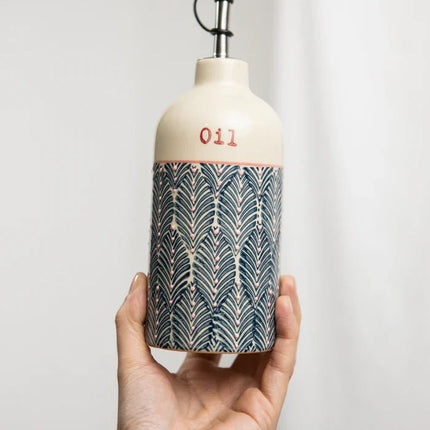 SEO. Essig - & Ölflasche MIX'N'MATCH aus Steinzeug – handgestempelt & farbenfroh | Tranquillo - Linkreich