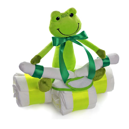 Windeltorte Windeldreirad Frosch grün