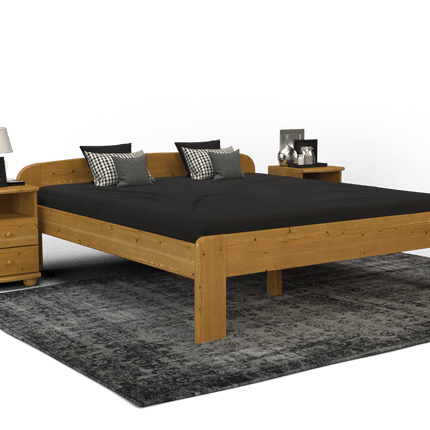 SEO. Eva Kieferbett aus Massivholz | 100% Bio-Naturholz für gesunden Schlaf - 90 x 200 cm Linkreich