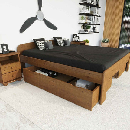 SEO. Eva Kieferbett aus Massivholz | 100% Bio-Naturholz für gesunden Schlaf - 90 x 200 cm Linkreich