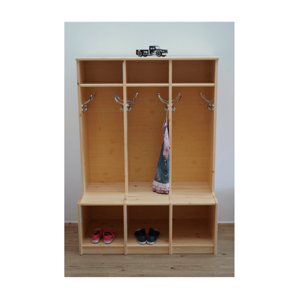 SEO. Eva Kinder Garderobe | 100% Bio Kiefer Massivholz - Natur Linkreich