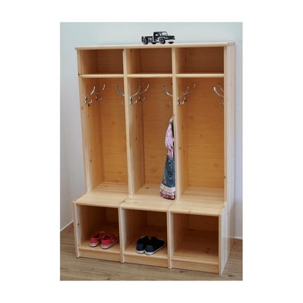 SEO. Eva Kinder Garderobe | 100% Bio Kiefer Massivholz - Natur Linkreich