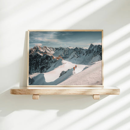 Aiguille du Midi Mountaineering Wall Art - Alpine Adventure Print