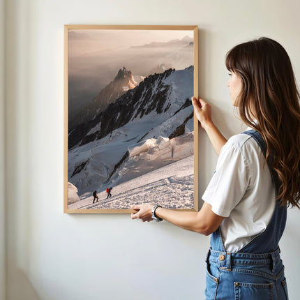 Mountaineers on Mont Blanc Print – Alpine Adventure Wall Art