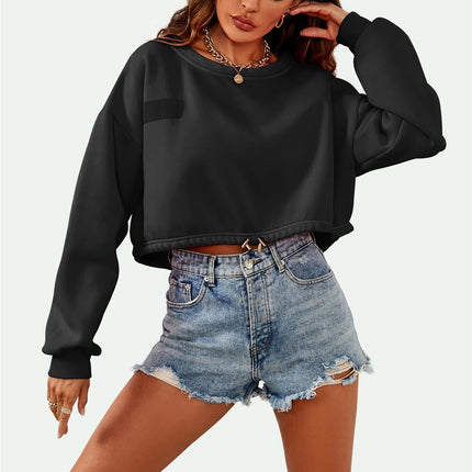 Perfectly Oversized Cropped Sweatshirt In Black