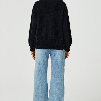 Relaxed Cozy Soft Cardigan In Black