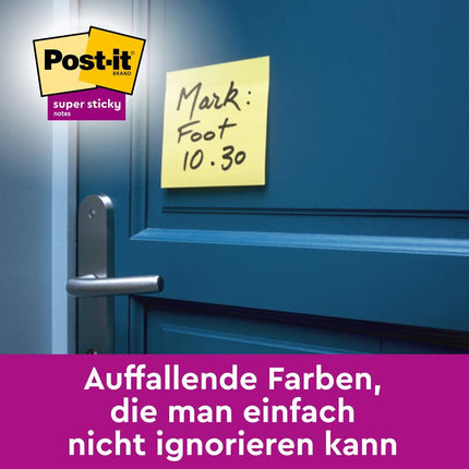 Post-it® Super Sticky Notes, Gelb, 76 mm x 127 mm, 90 Blatt/Block, 24 Blöcke/Packung, Kartonverpackung, 100% PEFC, SGSCH-PEFC-COC-110078 | Packung (1 Stück)